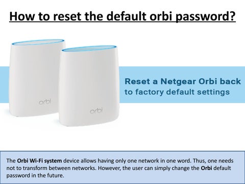 How To Factory Reset Orbi Router