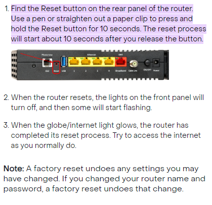 How To Reset Frontier Router