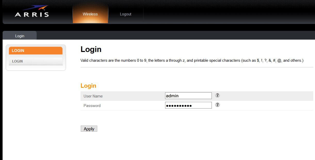 How To Reset Password For Arris Router